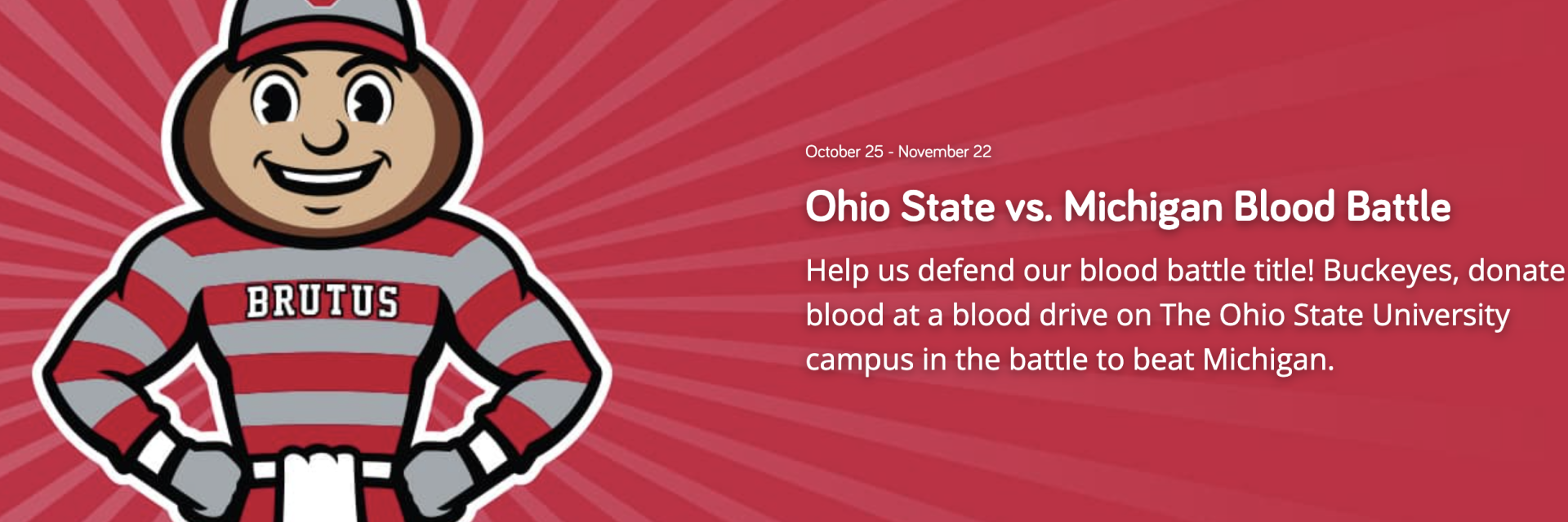 Graphic promoting blood battle